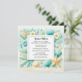Faire-part de mariage à thème Turquoise Beach (Debout devant)