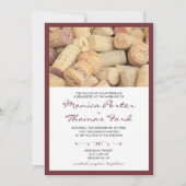 Faire-part de mariage à thème vin liège (Devant)