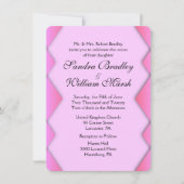 Faire-part de mariage à tissage rose (Devant)
