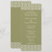 Faire-part de mariage à tourbillons en damas gris  (Devant / Derrière)