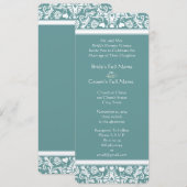 Faire-part de mariage à tourbillons en damassé sar (Devant / Derrière)