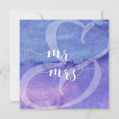 Faire-part de mariage à typographie blanche et aqu (Dos)