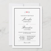 Faire-part de mariage à typographie chic simple (Devant)