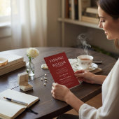 Faire-part de mariage à typographie formelle rouge