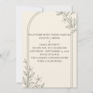Faire-part de mariage à typographie grande olive b
