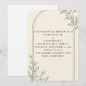 Faire-part de mariage à typographie grande olive b (Devant / Derrière)