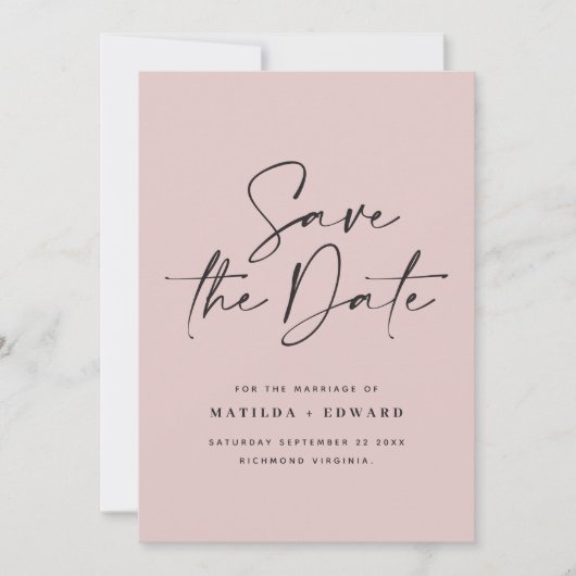 Faire-part de mariage à typographie manuscrite mod (Devant)