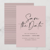 Faire-part de mariage à typographie manuscrite mod (Devant / Derrière)