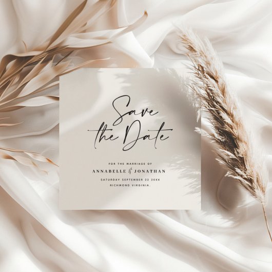 Faire-part de mariage à typographie manuscrite mod