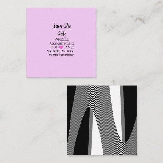 Faire-part de mariage à typographie moderne rose b (Devant / Derrière)