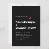 Faire-part de mariage à typographie noire minimale (Devant)