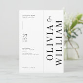 Faire-part de mariage à typographie verticale avec (Debout devant)