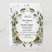 Faire-part de mariage à un Mariage grec (Devant / Derrière)