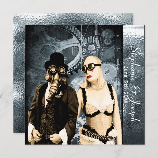 faire-part de mariage à vapeur (Devant / Derrière)