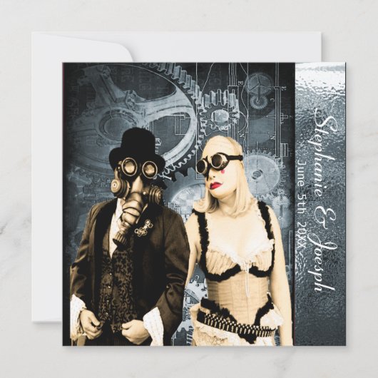 faire-part de mariage à vapeur (Devant)