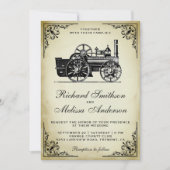 Faire-part de mariage à vapeur vintage (Devant)