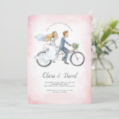 Faire-part de mariage à vélo (Debout devant)