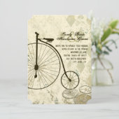 Faire-part de mariage à vélo victorien Steampunk (Debout devant)