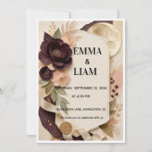 Faire-part de mariage à voûte botanique profonde (Devant)