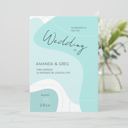 Faire-part de mariage Abstrait (Debout devant)