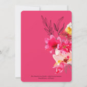 Faire-part de mariage abstrait à fleurs rose (Dos)