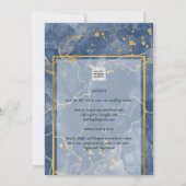 Faire-part de mariage abstrait à l'encre INK bleu (Dos)