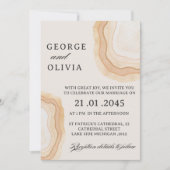 Faire-Part de Mariage Abstrait Aquarelle Agate Ter (Devant)