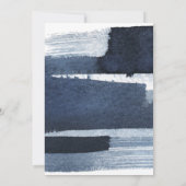 Faire-part de mariage Abstrait | Aquarelle bleu or (Dos)