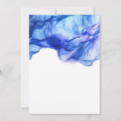 Faire-part de mariage Abstrait bleu soie (Dos)