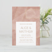 Faire-part de mariage Abstrait Blush Gold moderne (Debout devant)