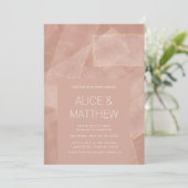 Faire-part de mariage Abstrait Blush Gold moderne (Debout devant)