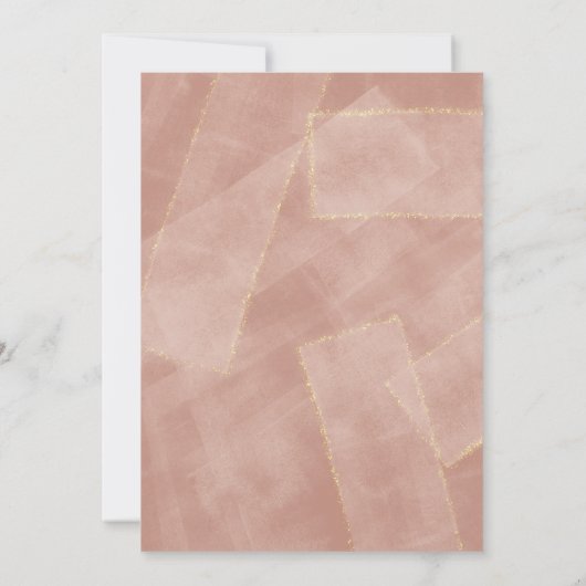Faire-part de mariage Abstrait Blush Gold moderne (Dos)