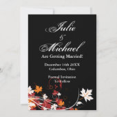 Faire-part de mariage abstrait de feuilles d'autom (Dos)