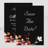 Faire-part de mariage abstrait de feuilles d'autom (Devant / Derrière)