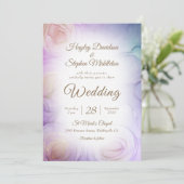 Faire-part de mariage Abstrait de lavande (Debout devant)