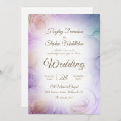 Faire-part de mariage Abstrait de lavande (Devant / Derrière)