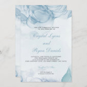 Faire-part de mariage Abstrait Dusty Blue moderne (Devant / Derrière)