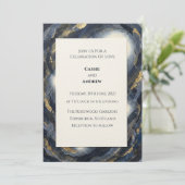 Faire-part de mariage abstrait en marbre d'agate d (Debout devant)
