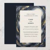 Faire-part de mariage abstrait en marbre d'agate d (Devant / Derrière)