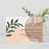 Faire-part de mariage abstrait forme botanique Mon (Debout devant)