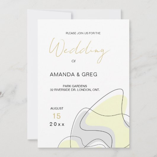 Faire-part de mariage Abstrait moderne (Devant)