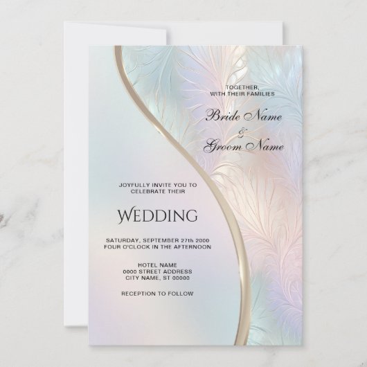 Faire-part de mariage Abstrait moderne d'Iridescen (Devant)