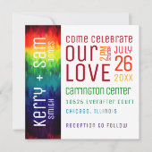 Faire-part de mariage abstrait moderne vibrant (Devant)