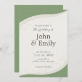 Faire-part de mariage Abstrait Sage Green (Devant / Derrière)