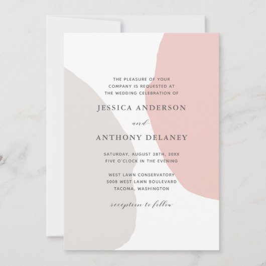 Faire-part de mariage Abstrait simple et moderne (Devant)