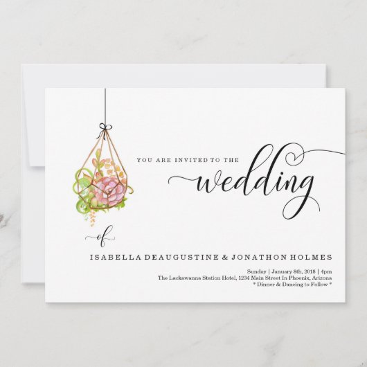 Faire-part de mariage accrochant succulent de (Devant)