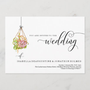 Faire-part de mariage accrochant succulent de