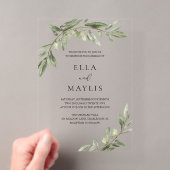 Faire-part de mariage Acrylic Olive Branch (In situ (ordinateur de poche))