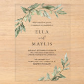 Faire-part de mariage Acrylic Olive Branch (Recto)