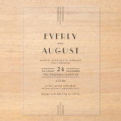 Faire-part de mariage acrylique Art Déco TOUT-À-FA (Recto)